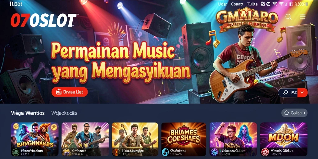Tampilan gameplay <strong>070SLOT</strong> dengan aksi musik yang seru.