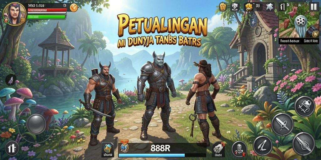Screenshot menunjukkan gameplay epik dalam dunia petualangan yang menarik.