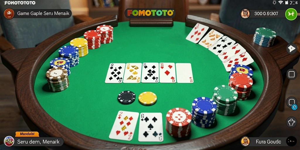Tampilan gameplay seru FOMOTOTO dalam pertandingan Gaple.