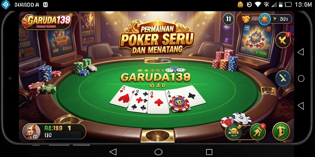 Tampilan menarik dari gameplay Poker di GARUDA138.