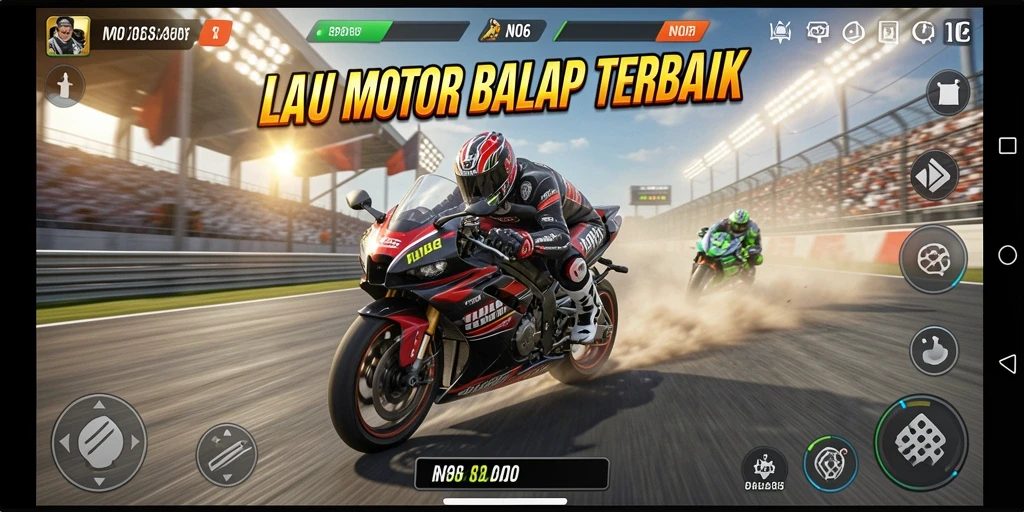 Gameplay menegangkan di lintasan balap Motor Racing.