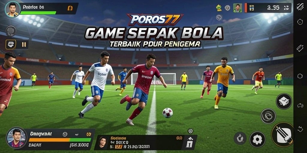 Screenshot POROS77 menampilkan momen seru dalam pertandingan sepak bola.