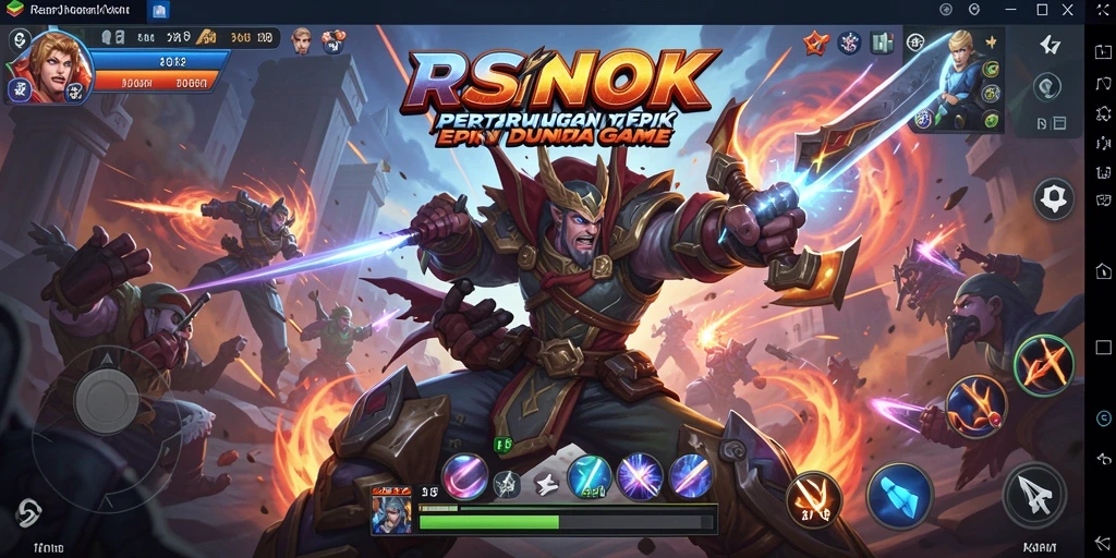 Tampilan gameplay RSNOK yang mendebarkan di arena tempur.